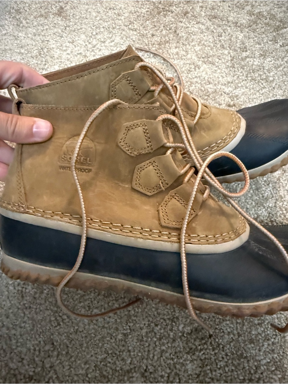 Sorel Waterproof Brown Leather Lace-Up Boots